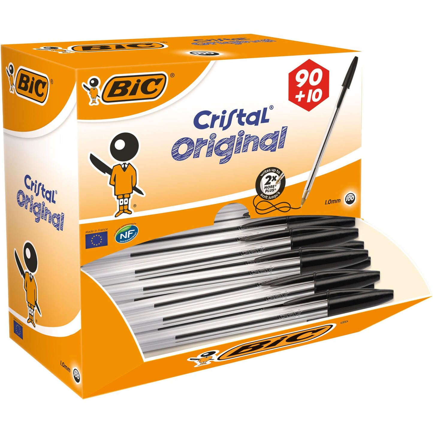 Pack of 100 Black Fine Point Ballpoint Pens