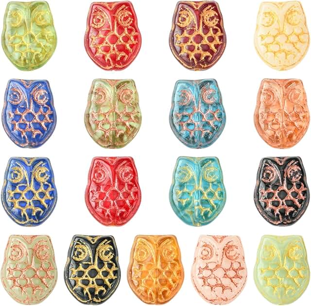 17-Piece Handmade Lampwork Glass Animal Beads for Jewelry Making