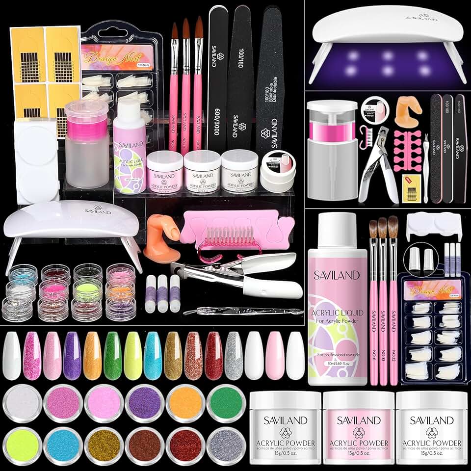 Acrylic Nail Kit for Beginners with Tips and Tools