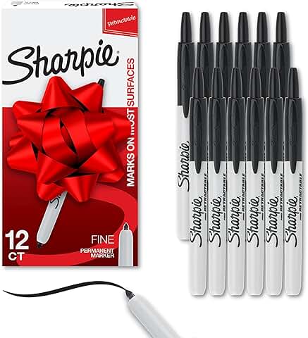 12 Fine Tip Permanent Markers