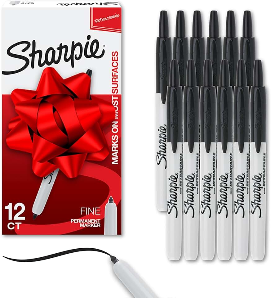 12 Fine Tip Permanent Markers