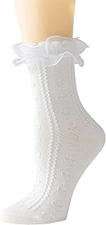 Women's Mid-Calf Lace Ruffle Cotton Socks