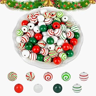 240 Christmas Wooden Candy Cane Bead Set
