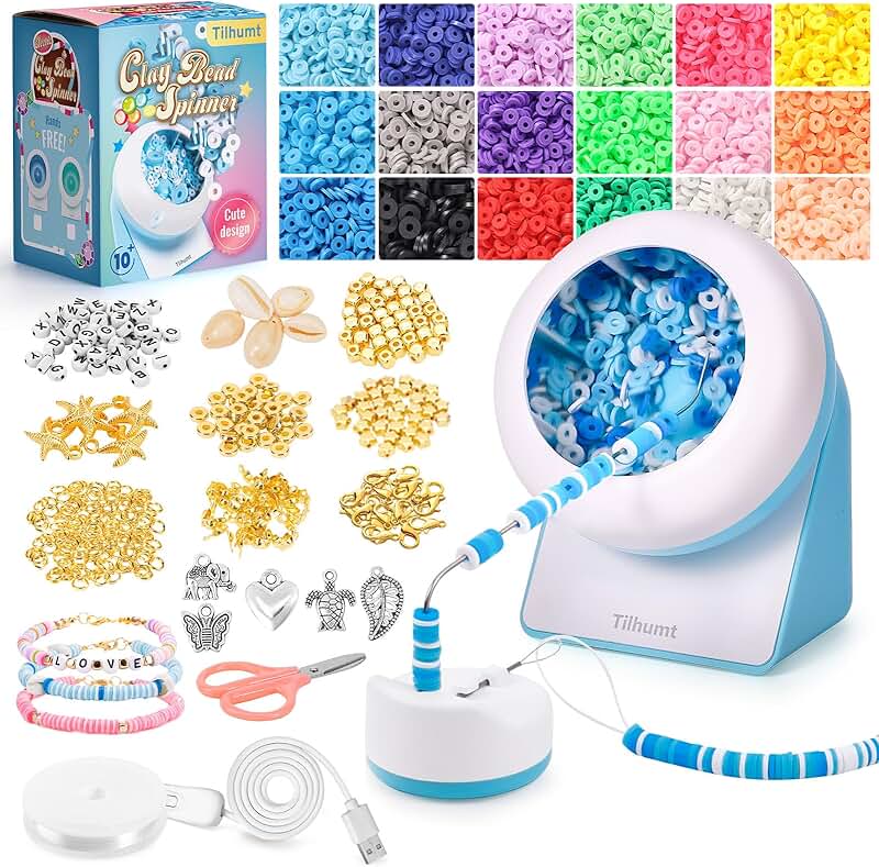 Bead Spinner and Bracelet Making Kit with 3824 Beads