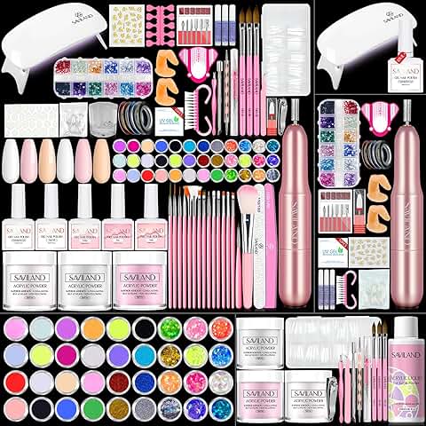 Acrylic Nail Kit with Tools and Practice Fingers