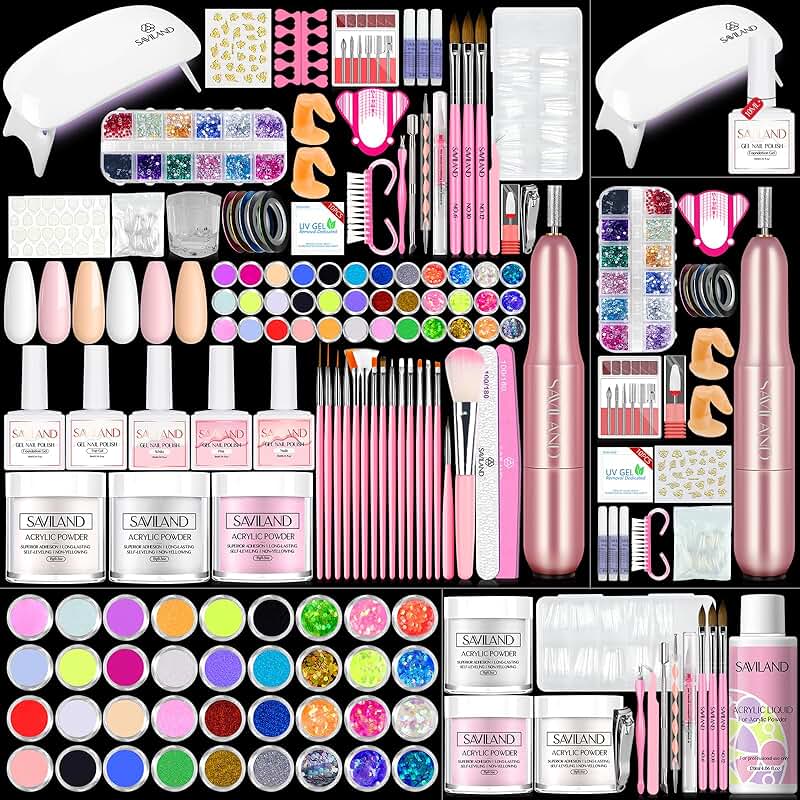 Acrylic Nail Kit with Tools and Practice Fingers