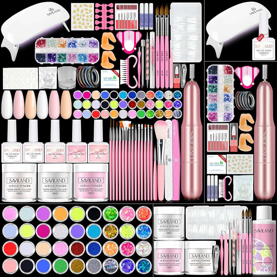 Acrylic Nail Kit with Tools and Practice Fingers