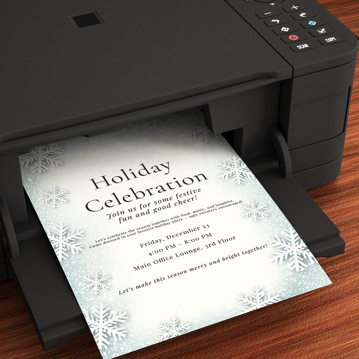 Snowflake Holiday Stationery, 80 Sheets, Blue and White
