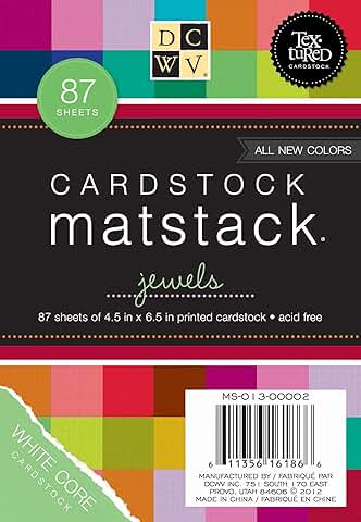 Jewels Cardstock Matstack, 87 Sheets, 4.5 x 6.5 inches