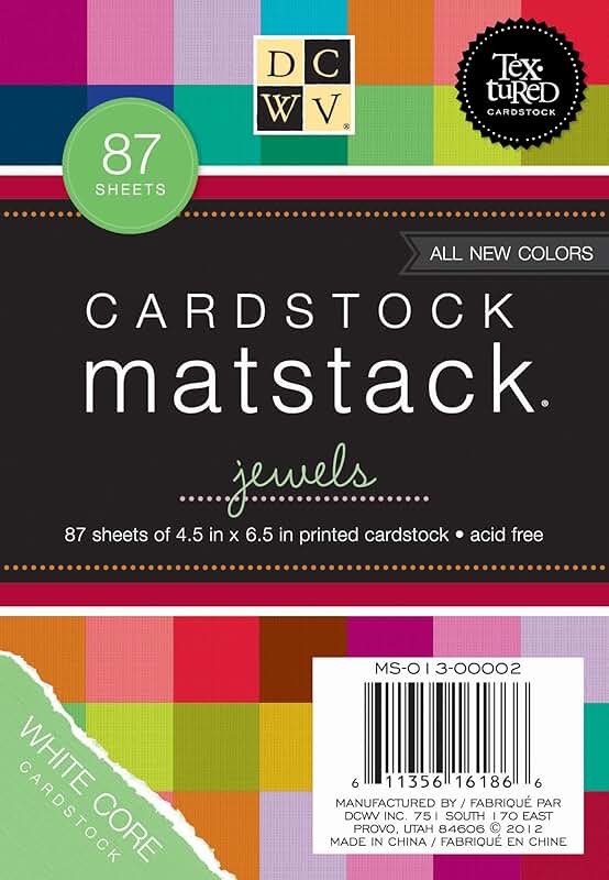Jewels Cardstock Matstack, 87 Sheets, 4.5 x 6.5 inches