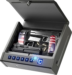 Biometric Gun Safe with Quick Access and Backup Keys