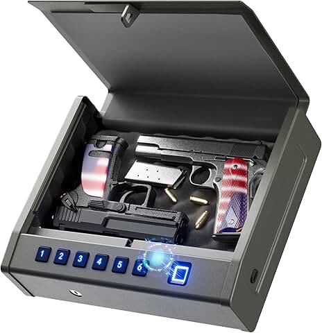 Biometric Gun Safe with Quick Access and Backup Keys