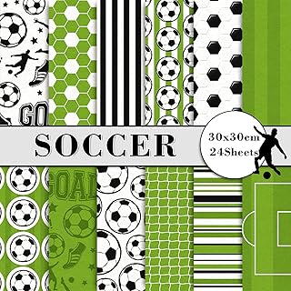 24-sheet soccer pattern decorative paper, 30x30cm