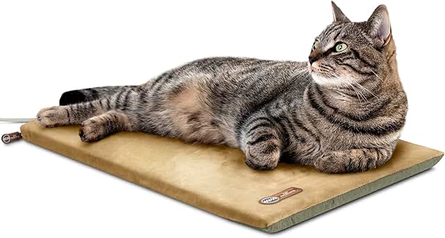 Heated Cat Bed Pad for Indoor Cats, Warm and Washable