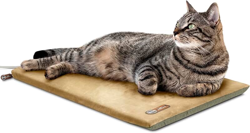 Heated Cat Bed Pad for Indoor Cats, Warm and Washable