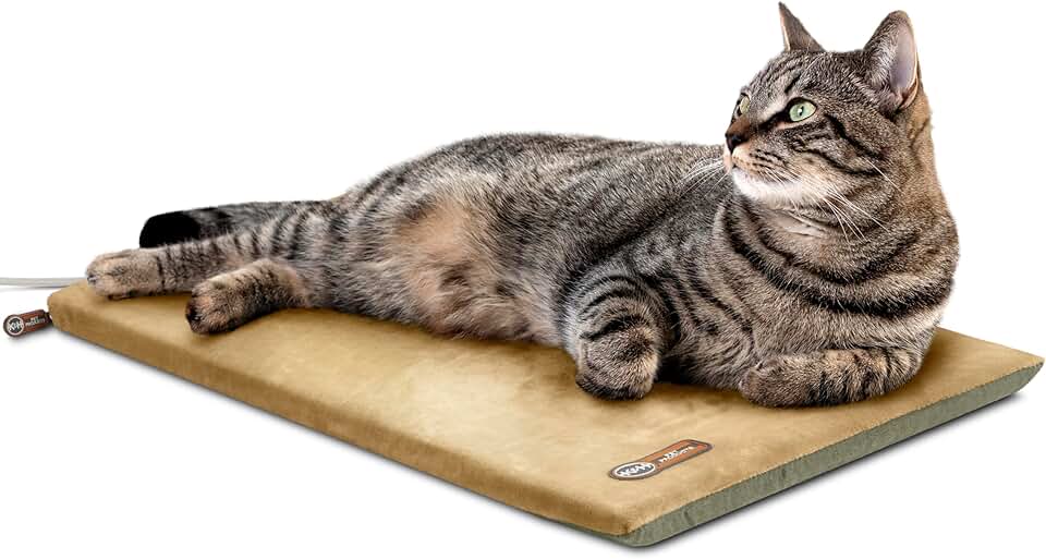 Heated Cat Bed Pad for Indoor Cats, Warm and Washable