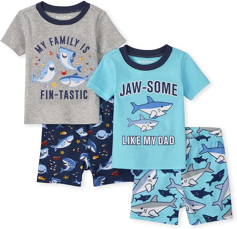 Baby boys' short sleeve top and shorts pajama set