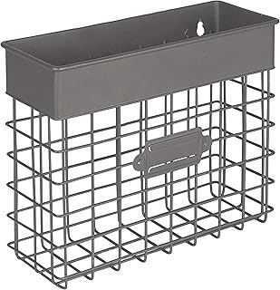 Vintage wall mount mail and organizer basket