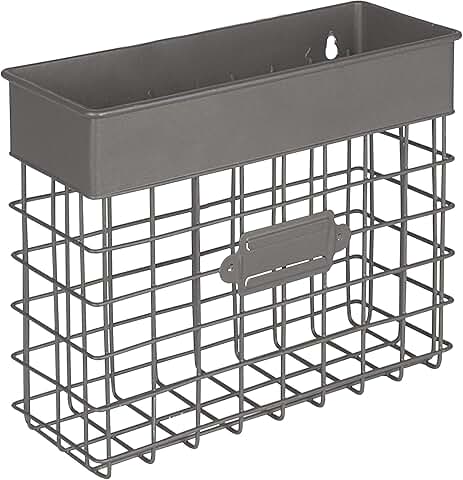 Vintage wall mount mail and organizer basket