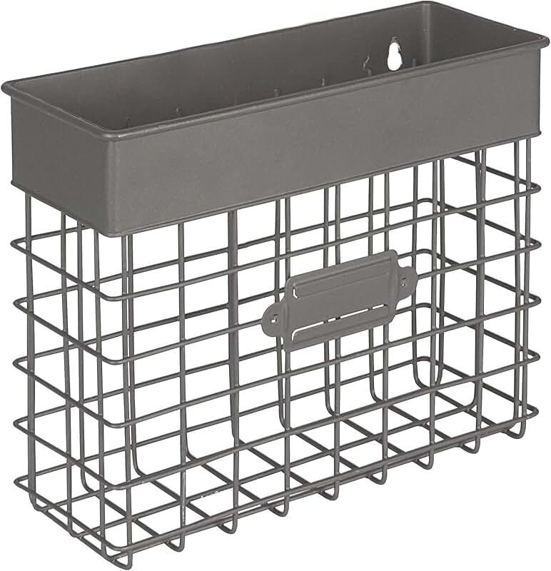 Vintage wall mount mail and organizer basket