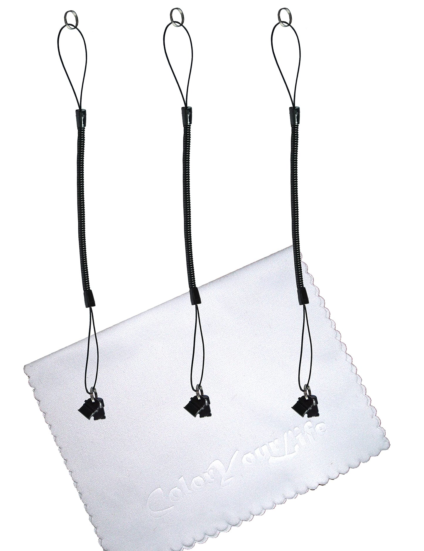 Coiled Elastic Tether Lanyards for Small Items, 3 Pack