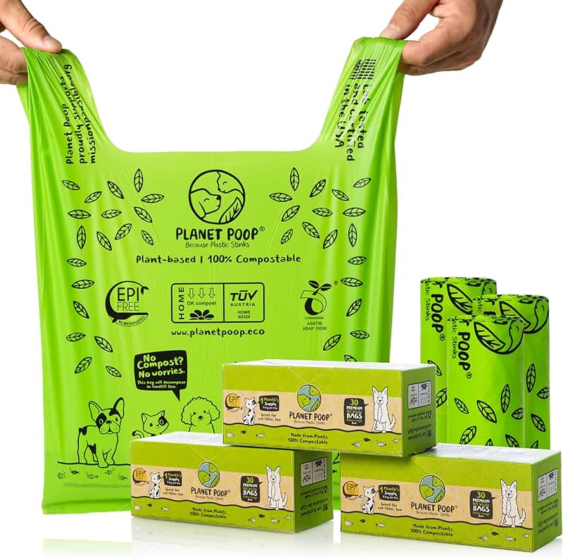 Home Compostable Dog and Cat Waste Bags with Handles