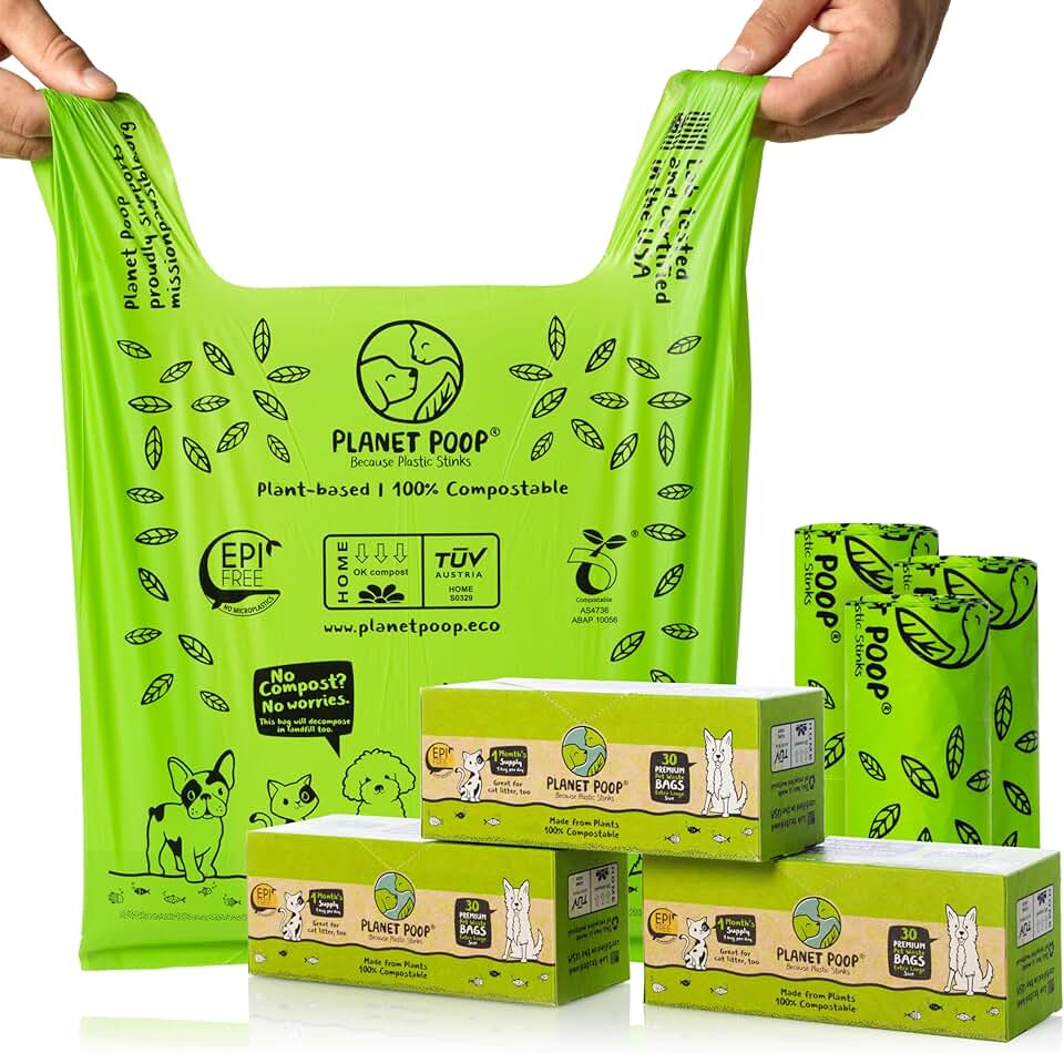 Home Compostable Dog and Cat Waste Bags with Handles