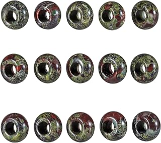 Big Hole Stone Beads for Jewelry Making, Pack of 15