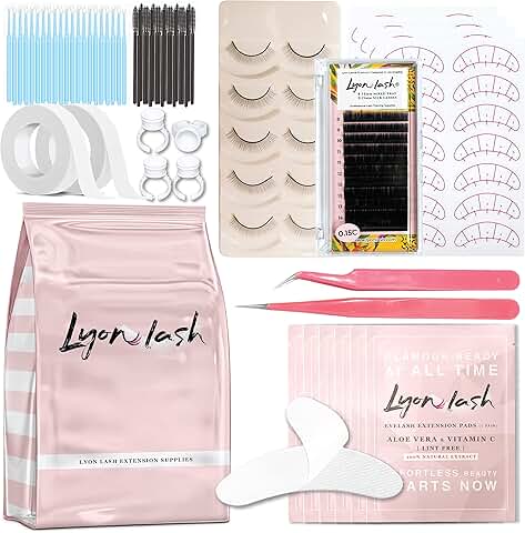 Lash Extension Supplies with Gel Pads, Brushes, and Tapes