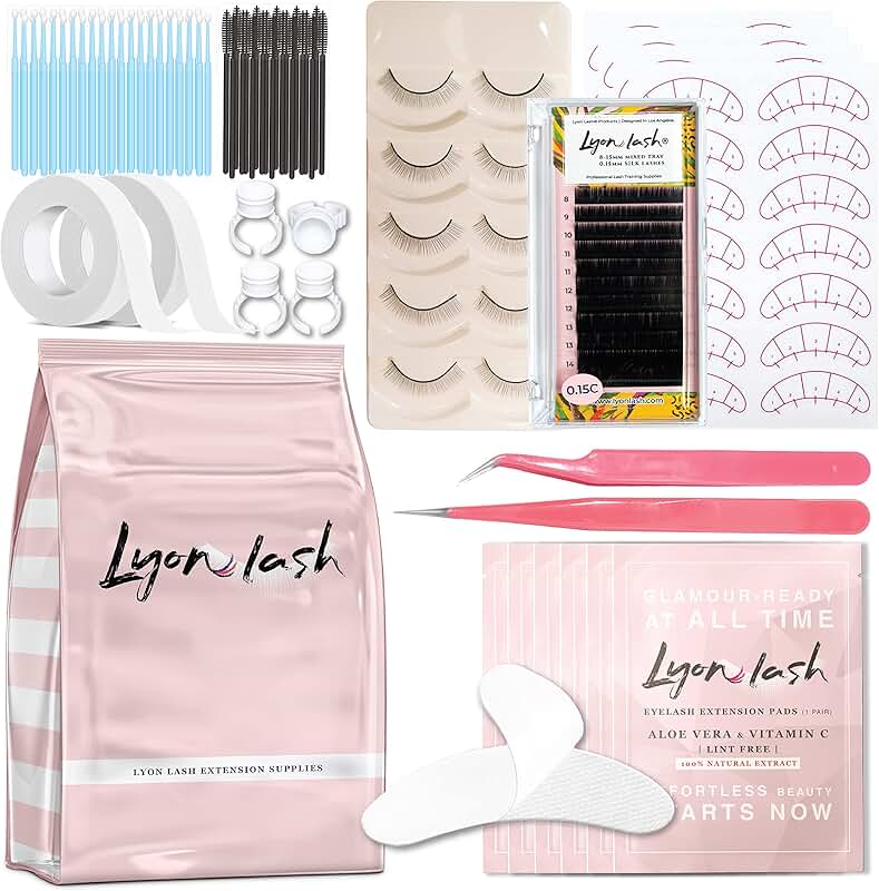 Lash Extension Supplies with Gel Pads, Brushes, and Tapes
