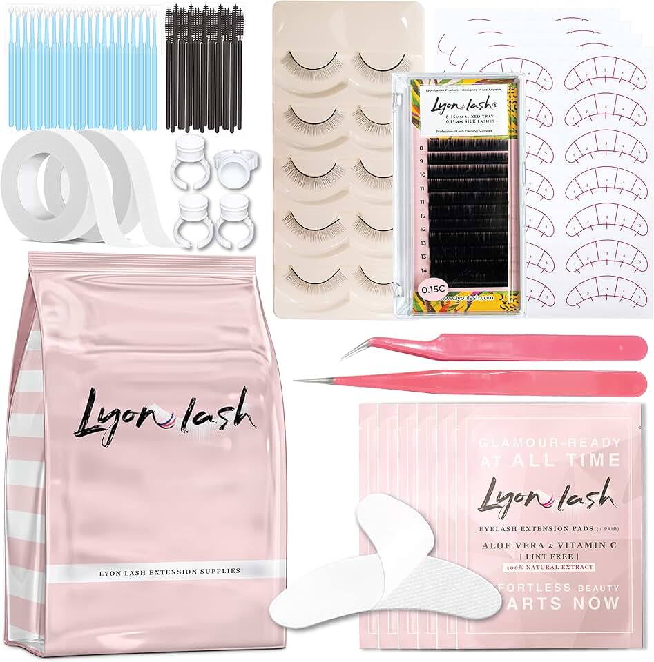 Lash Extension Supplies with Gel Pads, Brushes, and Tapes