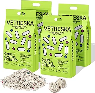 Natural Clumping Flushable Tofu Cat Litter, 4 Bags