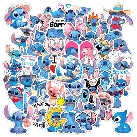 50 Cartoon Stitch Stickers for Kids and Teens