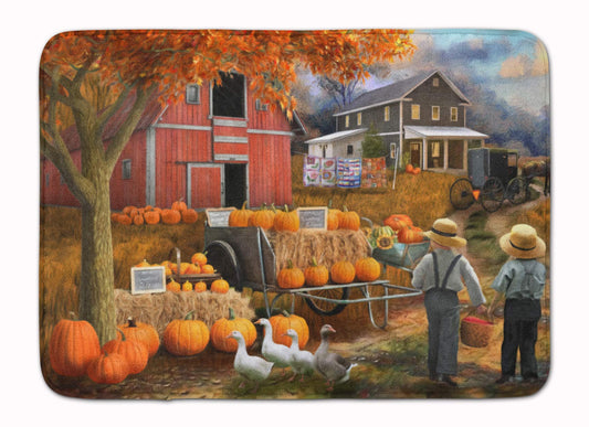 PTW2075RUG Fall Pumpkin Stand Bath Mat Machine Washable Anti-Fatigue Memory Foam Kitchen Rug, 19 X 27, Multicolor
