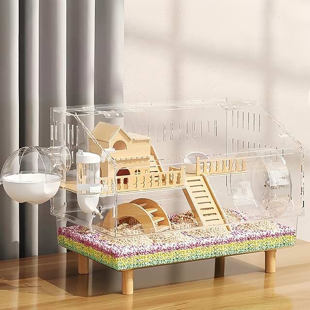 8-in-1 Acrylic Hamster Cage with Accessories