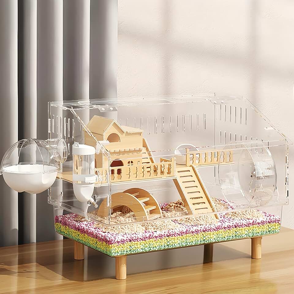 8-in-1 Acrylic Hamster Cage with Accessories