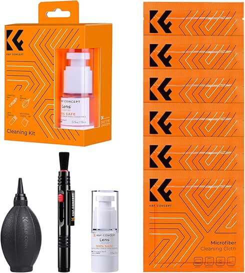 9-in-1 Camera Lens Cleaning Kit with Blower, Cloths, and Pen