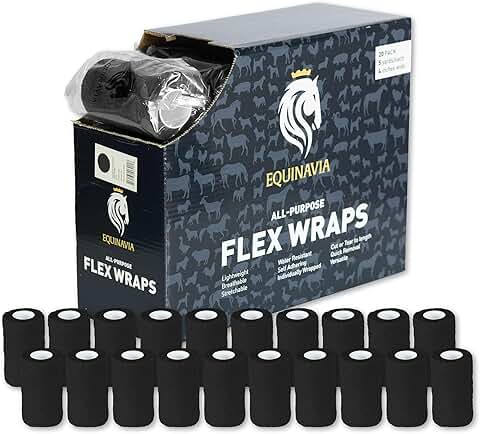 20 Pack Self-Adhesive Vet Wraps for Pets and Horses