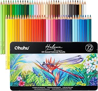 72 Oil-Based Colored Pencils for Drawing and Coloring