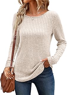 Women’s Long Sleeve Crewneck Tunic Top for Fall