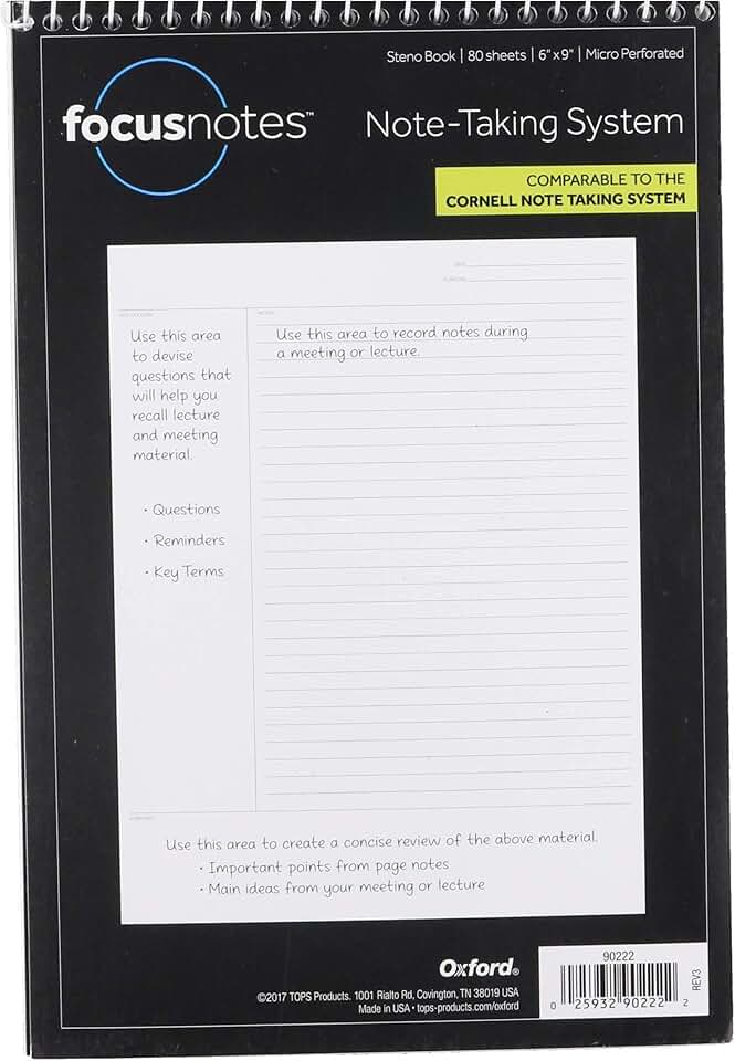 White Ruled Notebook for Steno Projects