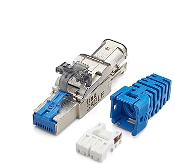 Cat6A Toolless Shielded RJ45 Connectors, 12-Pack