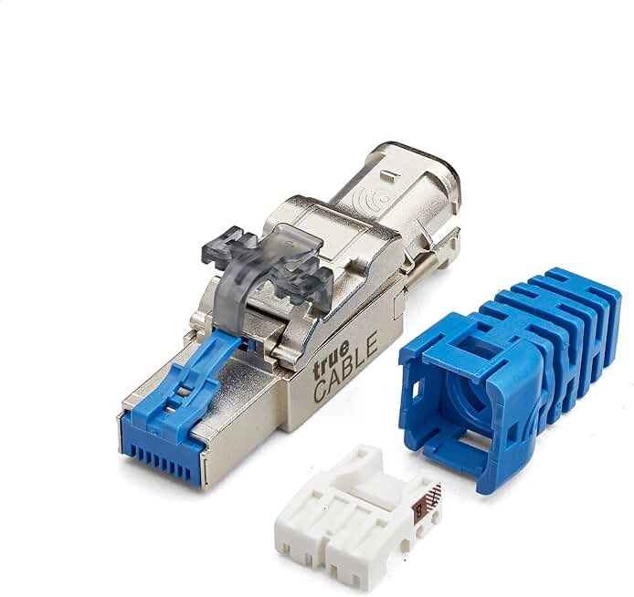 Cat6A Toolless Shielded RJ45 Connectors, 12-Pack