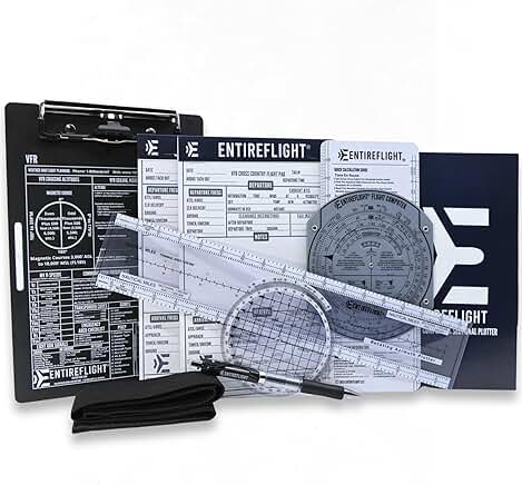 Aviation Pilot Kneeboard with E6b Flight Computer and Planning Notepad