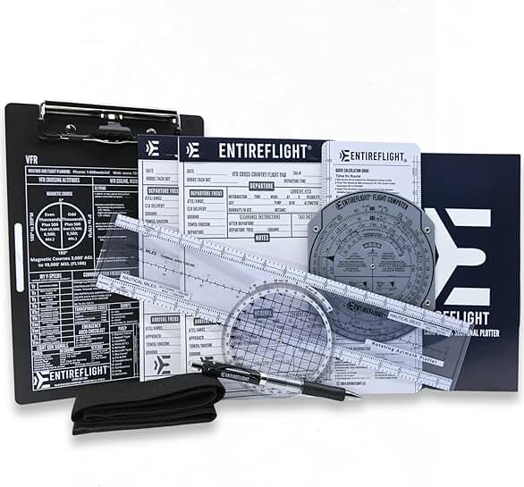 Aviation Pilot Kneeboard with E6b Flight Computer and Planning Notepad