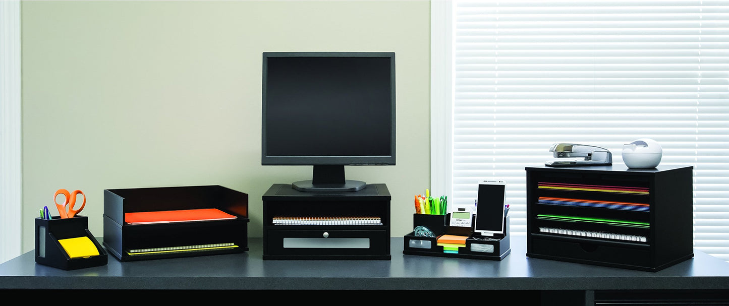 Midnight Black 4-Shelf Desktop Organizer