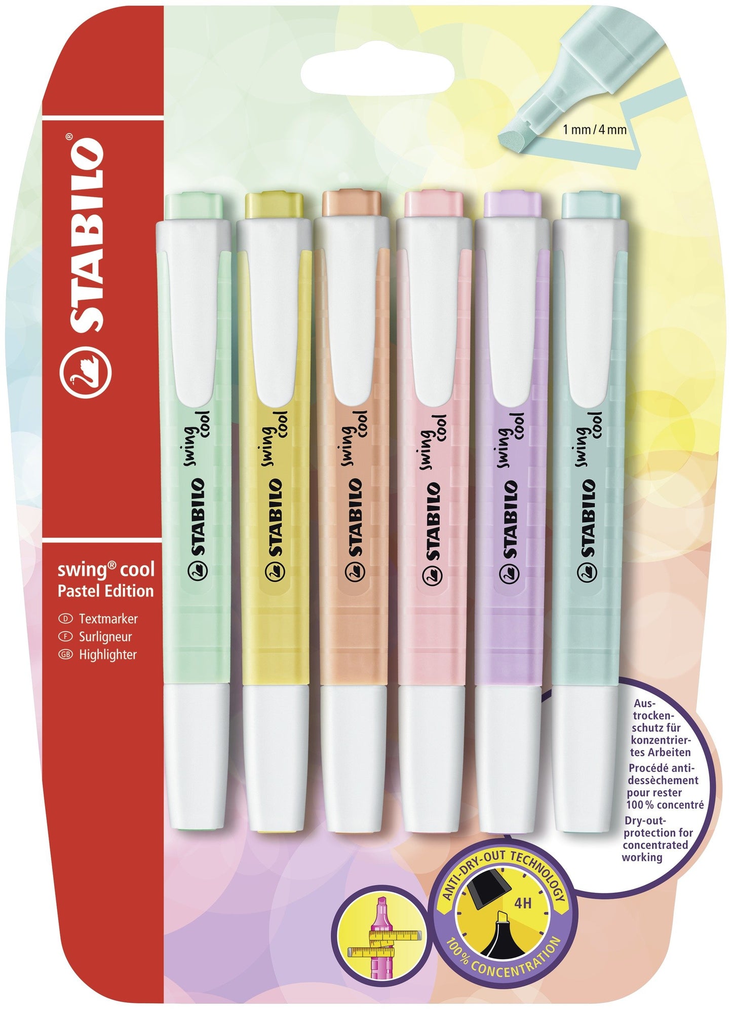 Set of 6 Pastel Swing Cool Highlighters