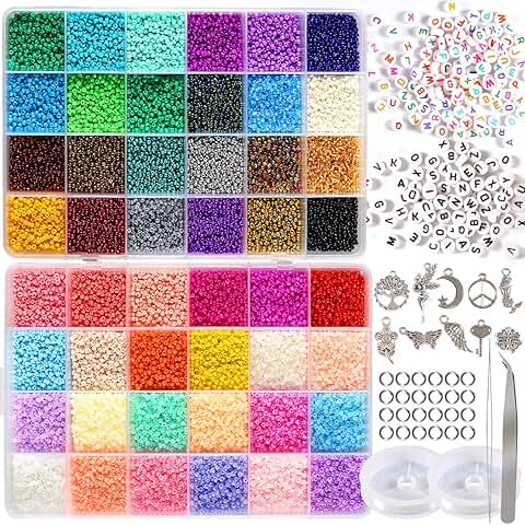 35000pcs 2mm Seed Beads Craft Kit for Jewelry Making