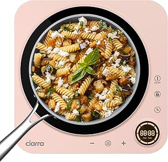 Portable pink induction cooktop with touch control