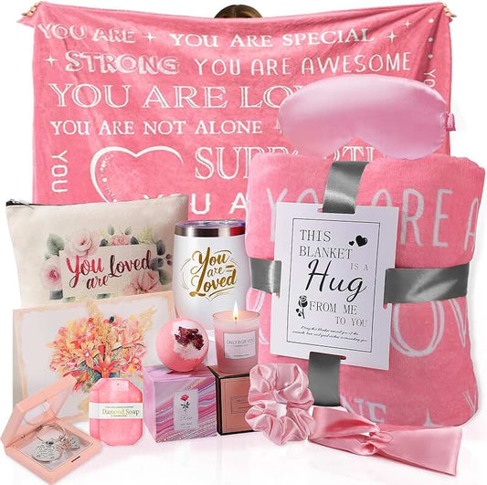 Unique Care Package for Women with Blanket and Gifts